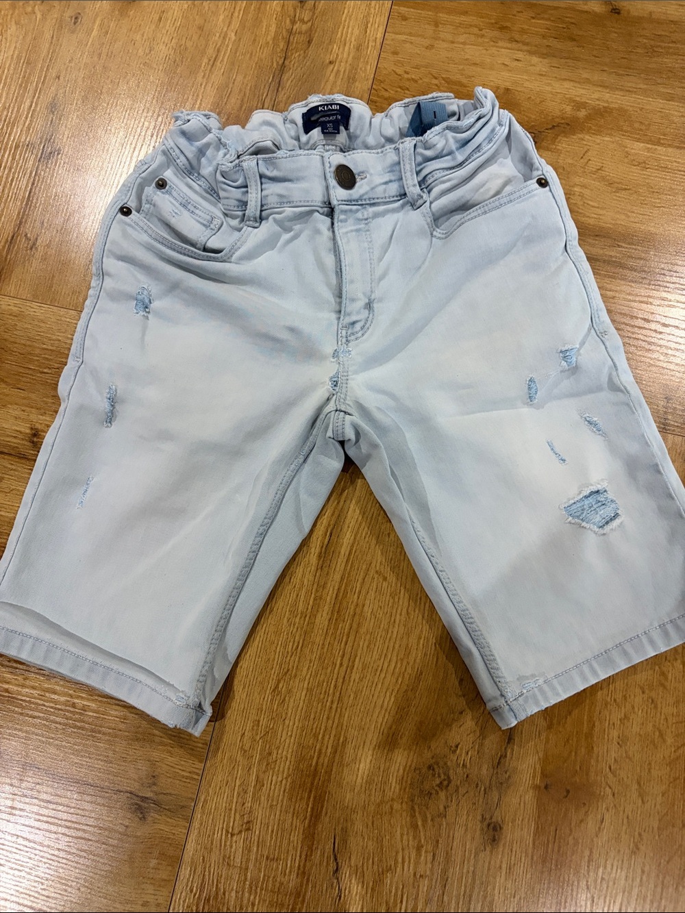 Kids Light Blue Distressed Denim Shorts - Casual Summer Style
